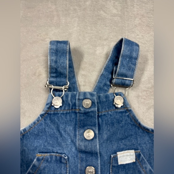 7 for all Mankind Denim 100% Cotton Button Front Overall Blue Jean Dress 12 M - Picture 2 of 14